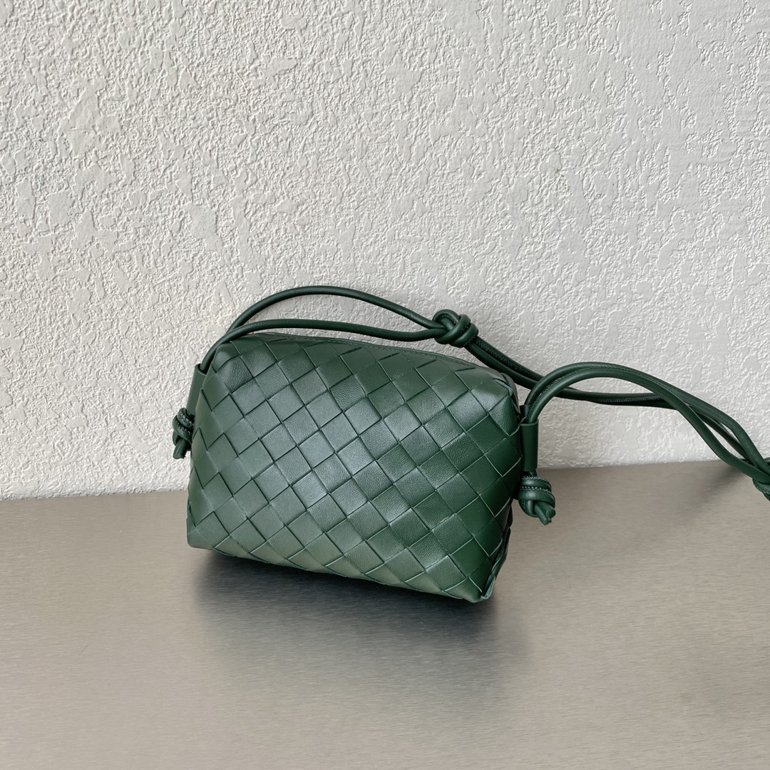 Bottega Veneta Mini Loop Camera Bag Dark Green. For Women. Women's Bags 6.7in/17cm - Soul Replicas