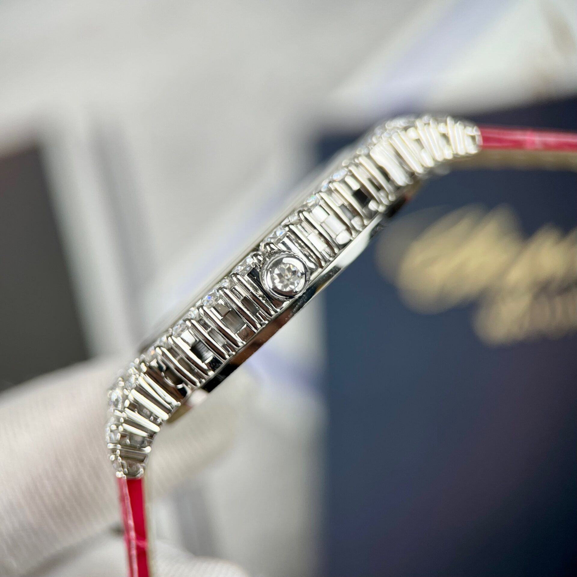 Chopard Women-s Replica Watch Red Full Moissanite Diamond 34mm - Soul Replicas