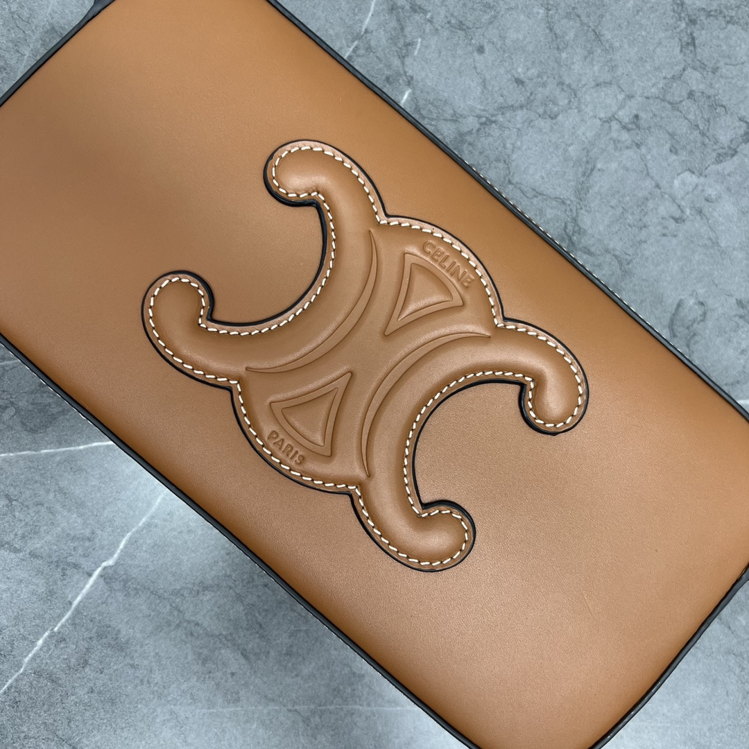 Celine Camera Shoulder Bag Cuir Triomphe Brown For Women 10in/26cm 199183DU3.04LU - Soul Replicas