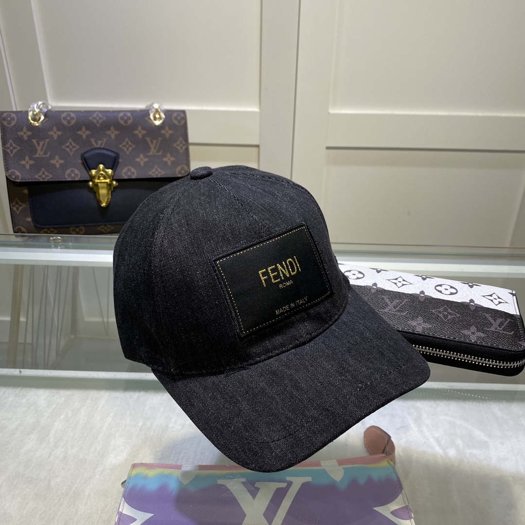 Fendi Denim Baseball Cap Black Fendi Cap - Soul Replicas