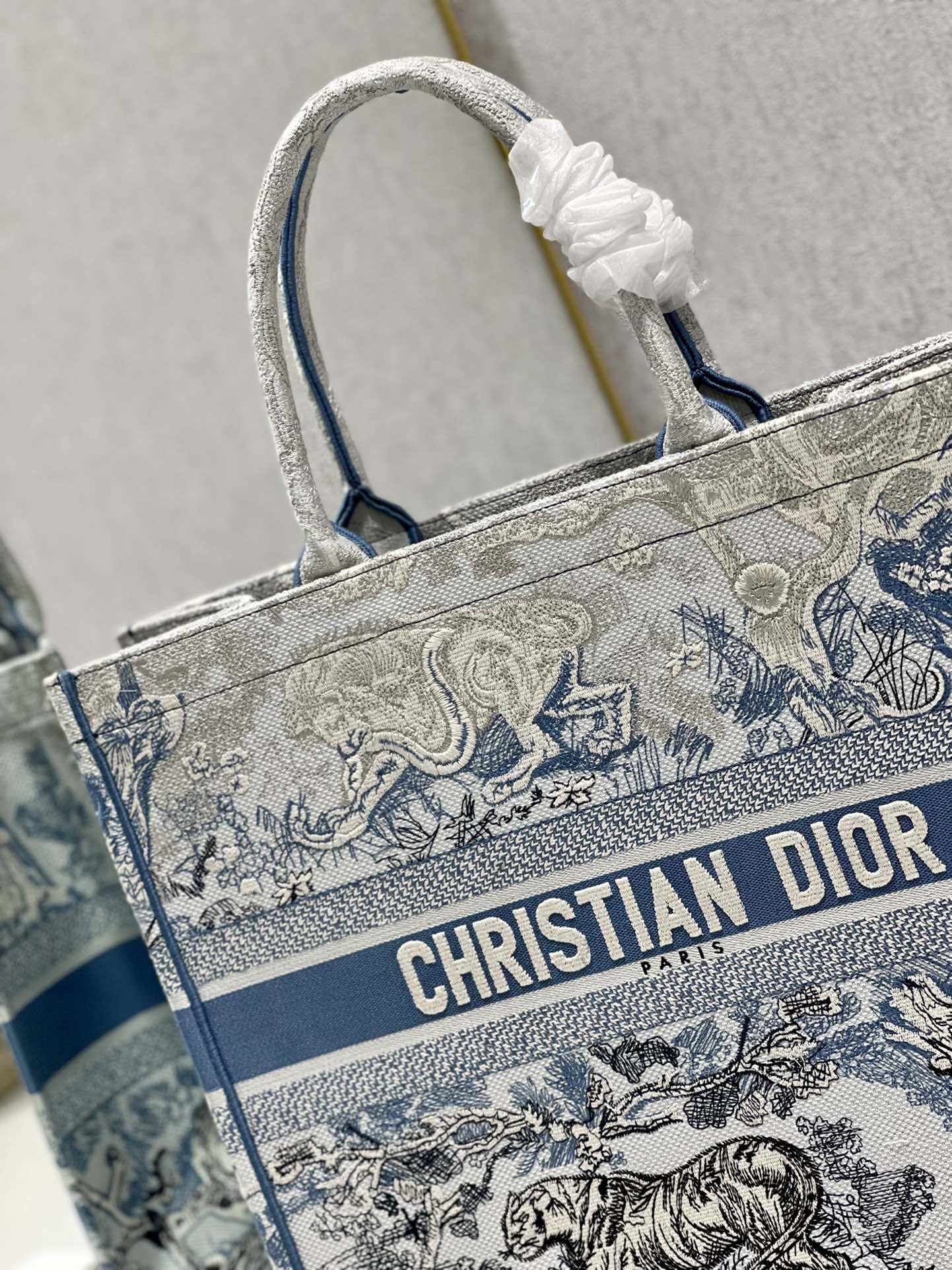 Christian Dior Large Book Tote Bag Blue For Women 42cm/16in CD - Soul Replicas