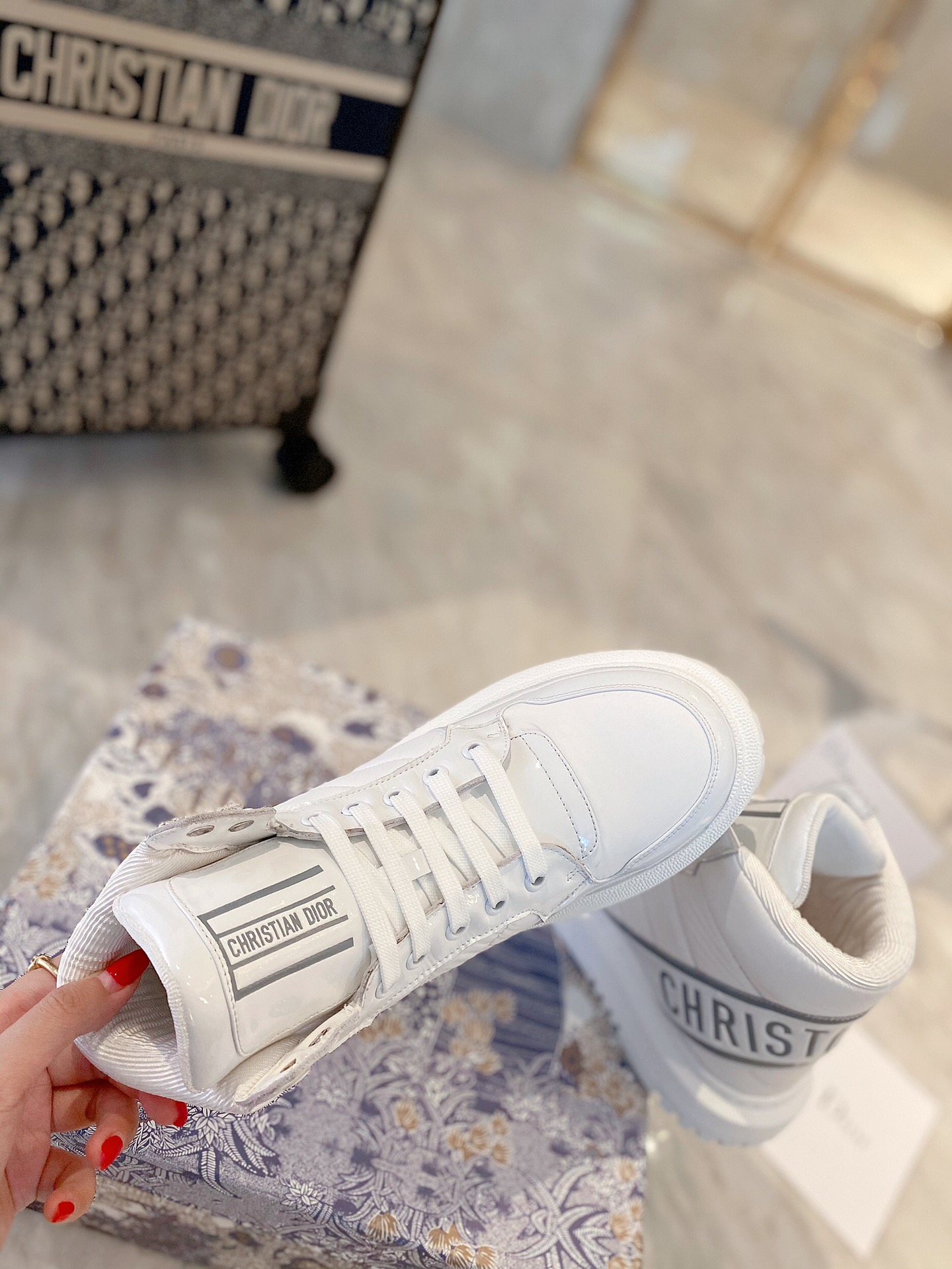 Christian Dior D-Player Patent-Trim White/Silver For Women CD - Soul Replicas