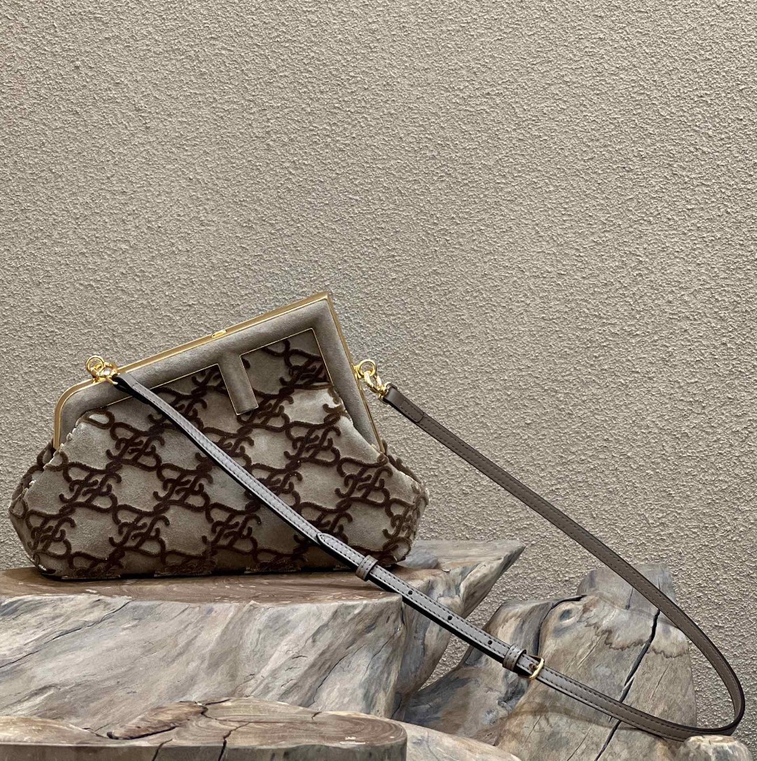 Fendi First Small Gray Bag For Woman 26cm/10in - Soul Replicas