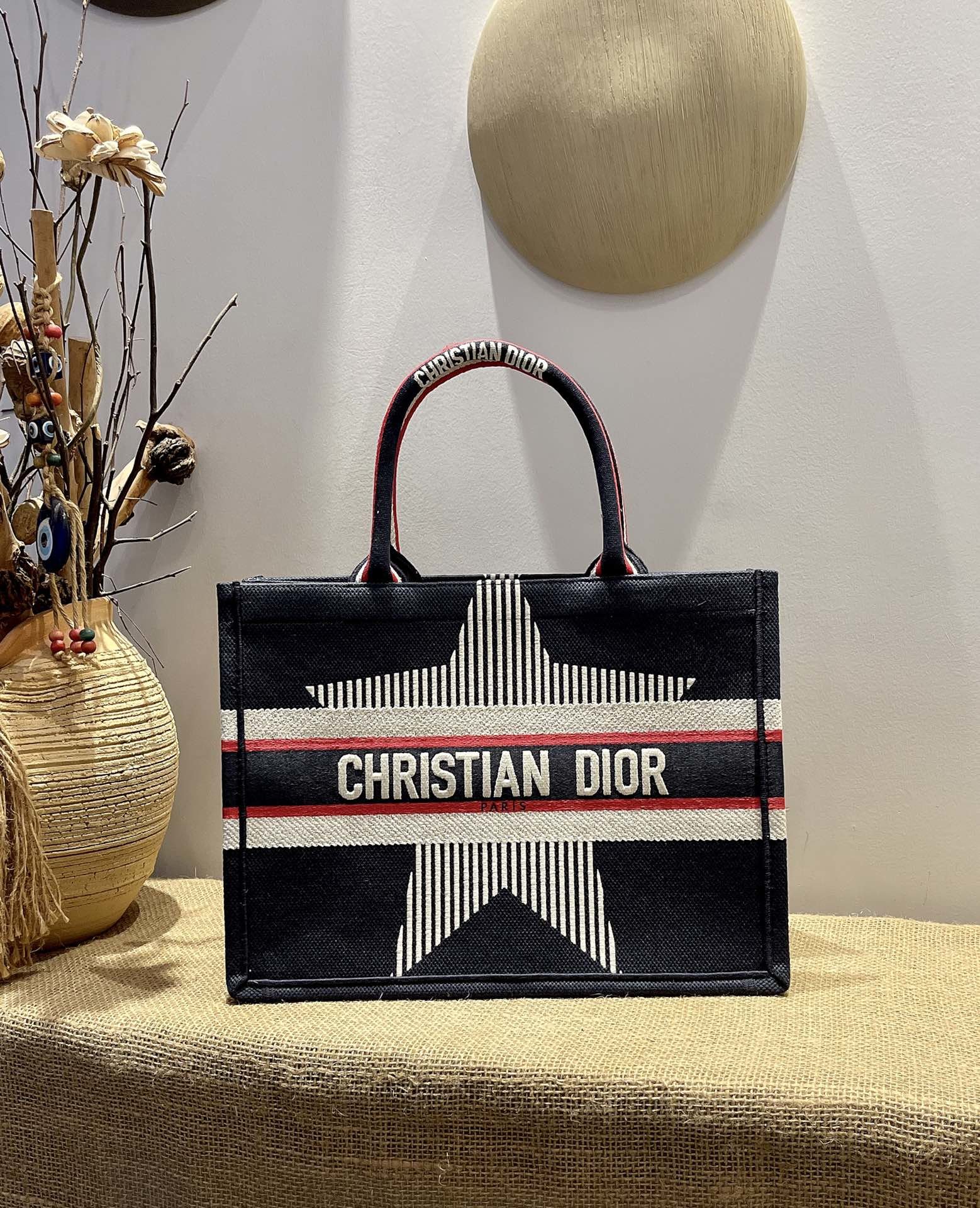 Christian Dior Medium DYORAlps Book Tote Black Three-Tone Embroidery. Black. For Women Women's Handbags. Shoulder Bags. 36cm CD - Soul Replicas
