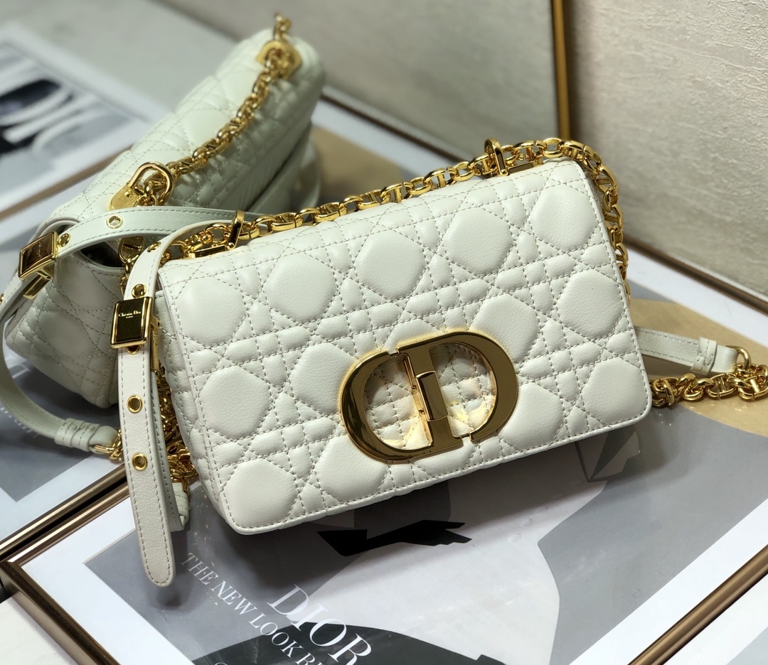 Christian Dior Small Dior Caro Bag. White. For Women Women's Handbags. Shoulder Bags. Crossbody Bags. 20cm CD M9241UWHC_M35U - Soul Replicas