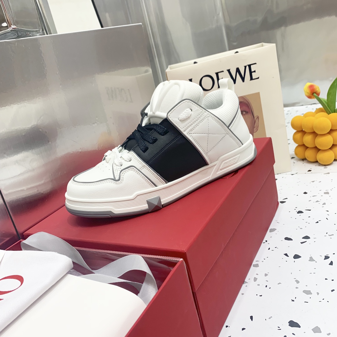 Valentino Garavani Open Skate Sneakers With Patent Band Black For Women WS0FB1DXI - Soul Replicas