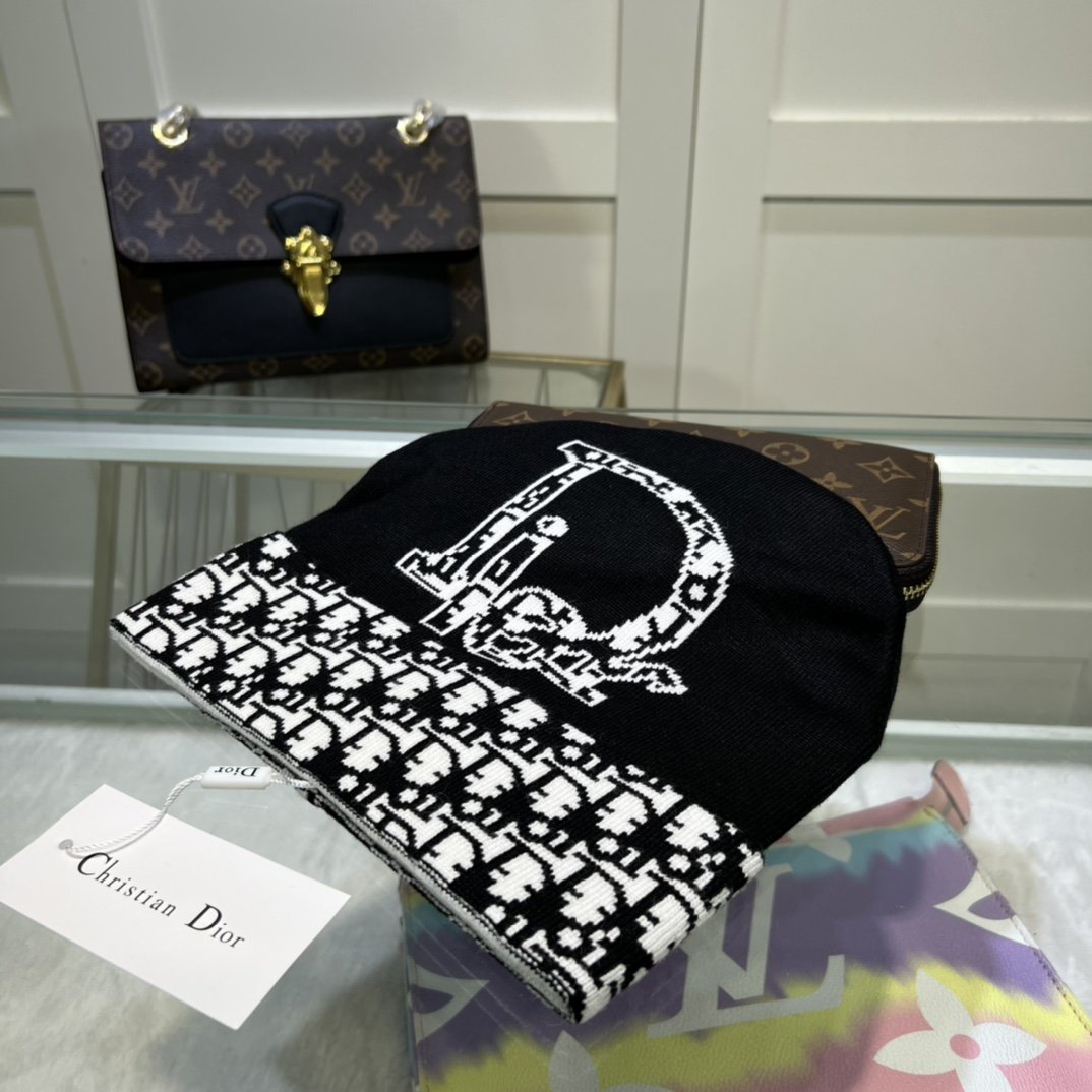 Dior Pompom Beanie In Black - Soul Replicas