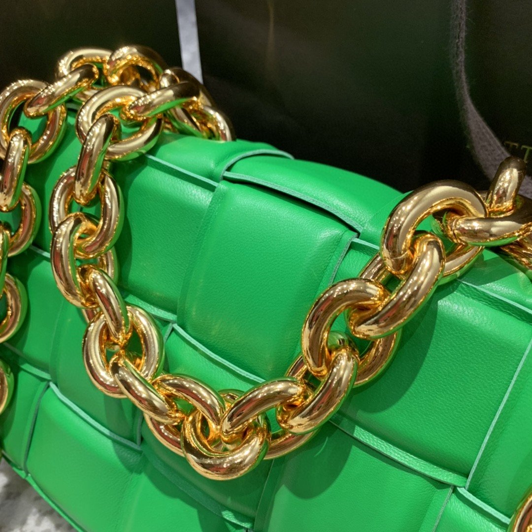 Bottega Veneta Chain Cassette Bag For Women 10.2in/26cm In Green 631421VBWZ03722 - Soul Replicas