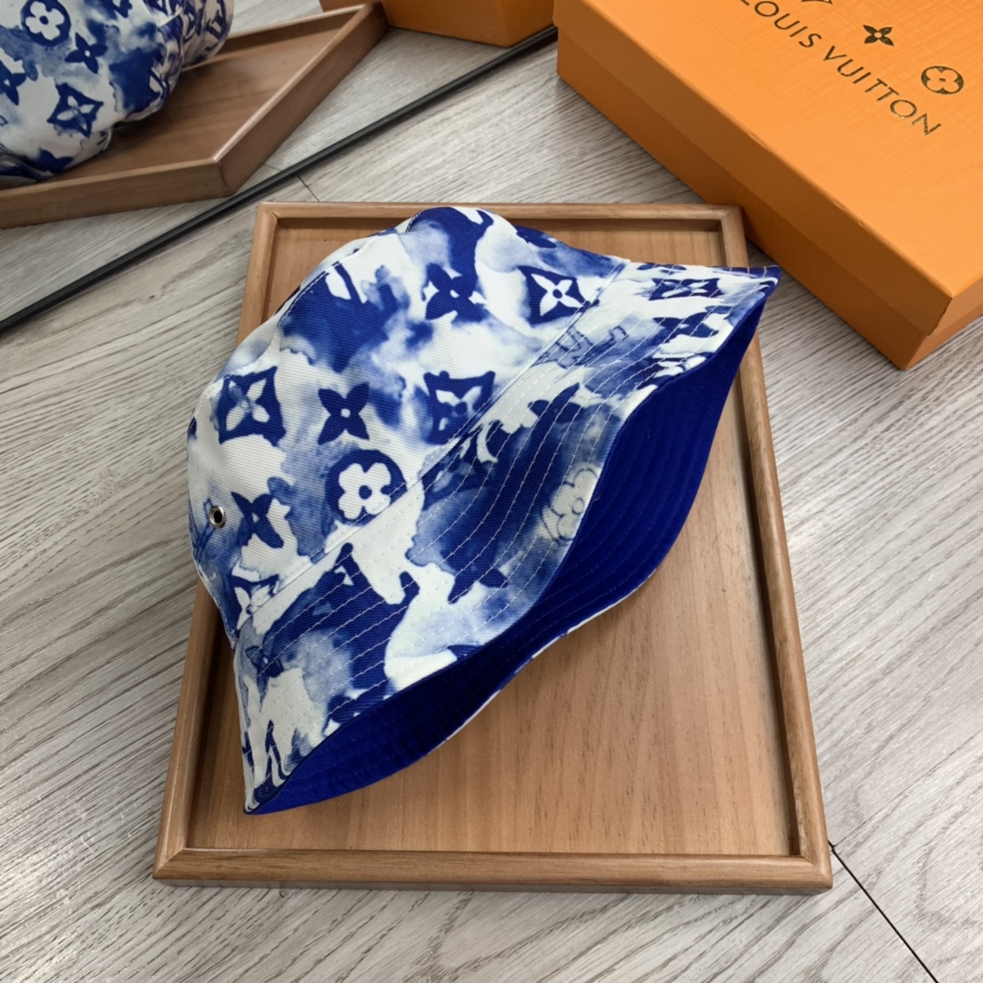 Louis Vuitton Monogram Bucket Hat Blue Watercolor LV Hat - Soul Replicas