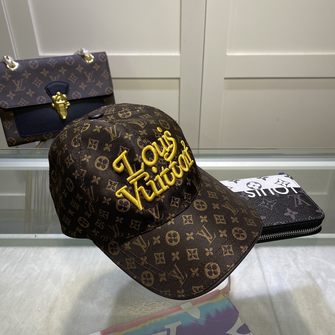 Louis Vuitton Embroidered Logo Baseball Cap Brown LV Cap - Soul Replicas