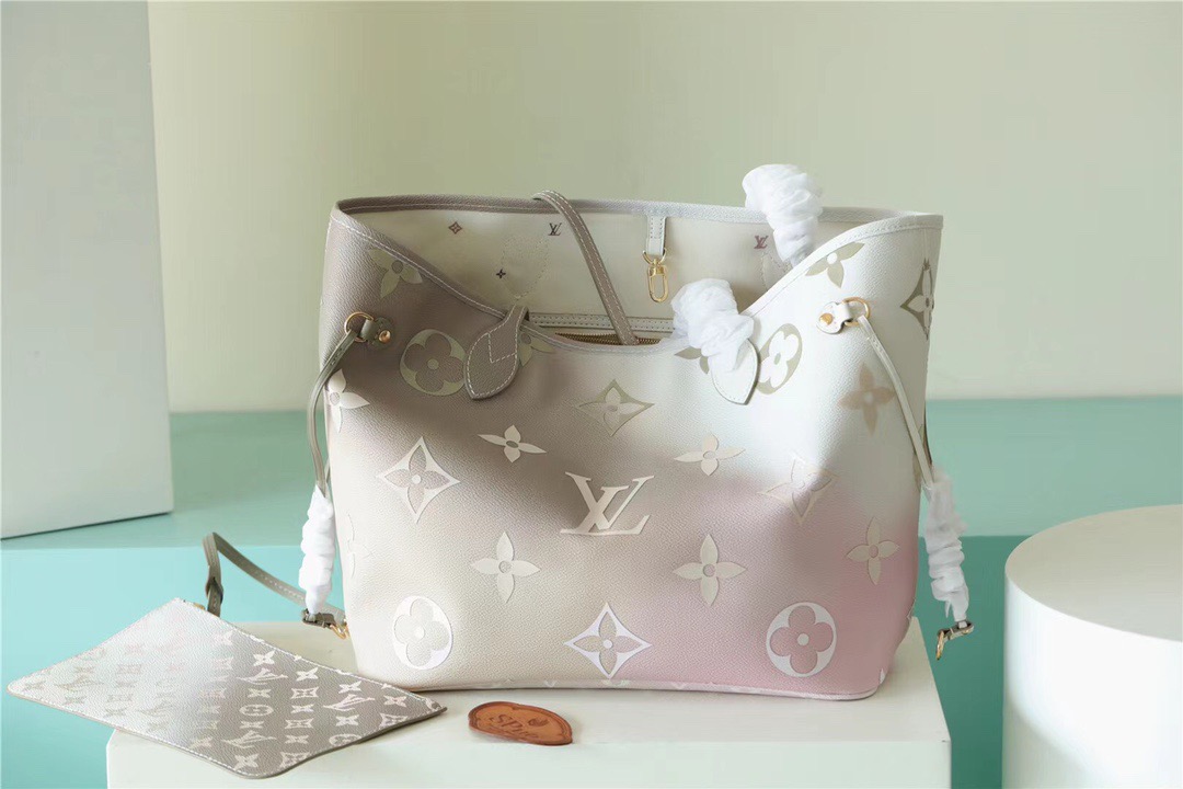 Louis Vuitton Neverfull MM Monogram Canvas Sunset Khaki For Women. Women-s Handbags. Shoulder and Crossbody Bags 12.2in/31cm LV M59859 - Soul Replicas