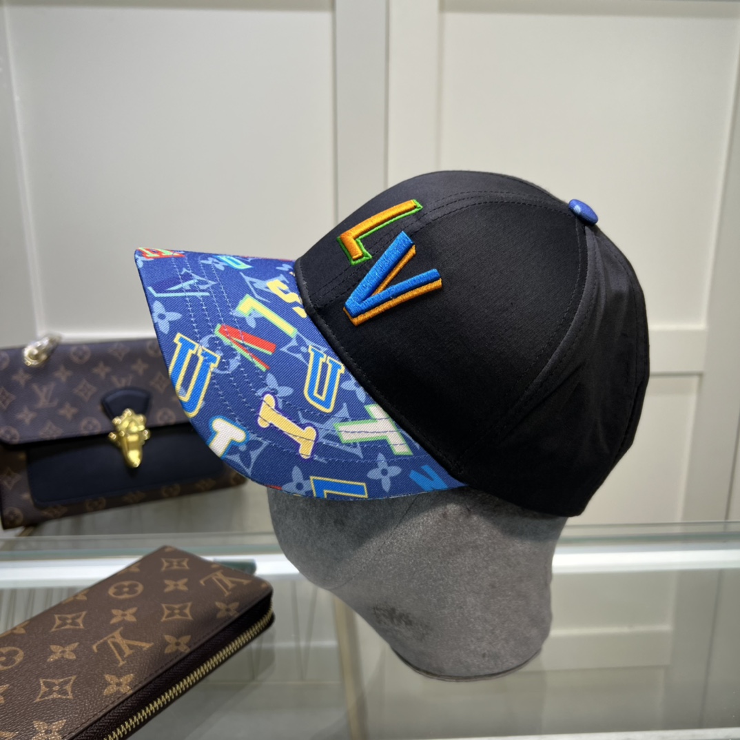 Louis Vuitton Embroidered Logo Baseball Cap Black LV Cap - Soul Replicas