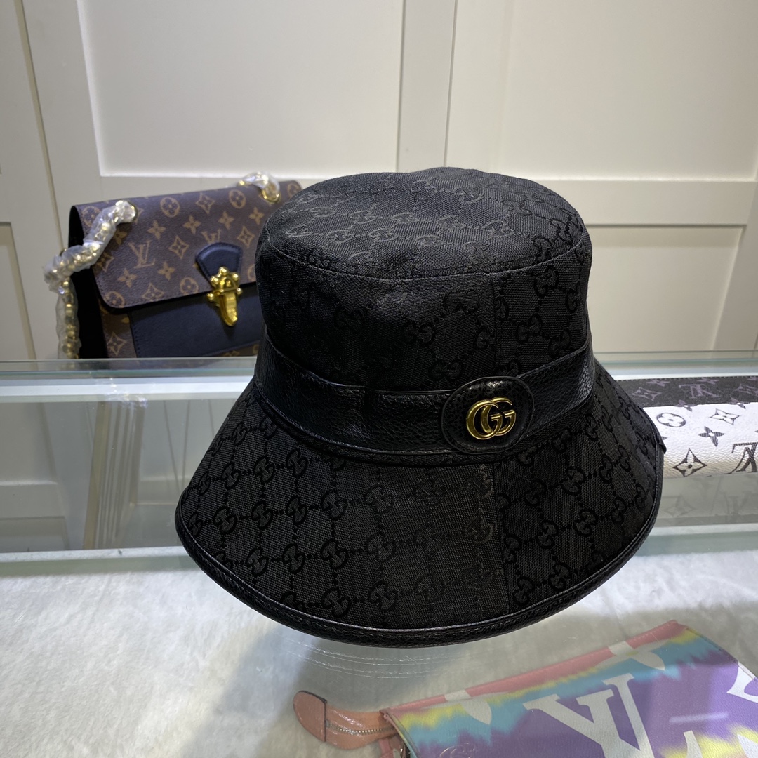 Gucci Canvas Bucket Hat Black - Soul Replicas