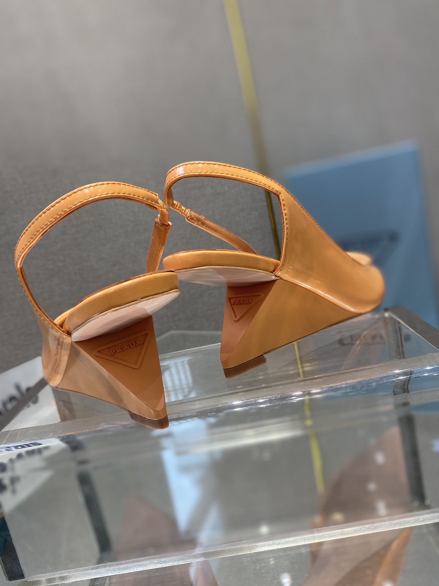 Prada Brushed Slingback Pumps Orange For Women 2.6in/65mm Prada - Soul Replicas