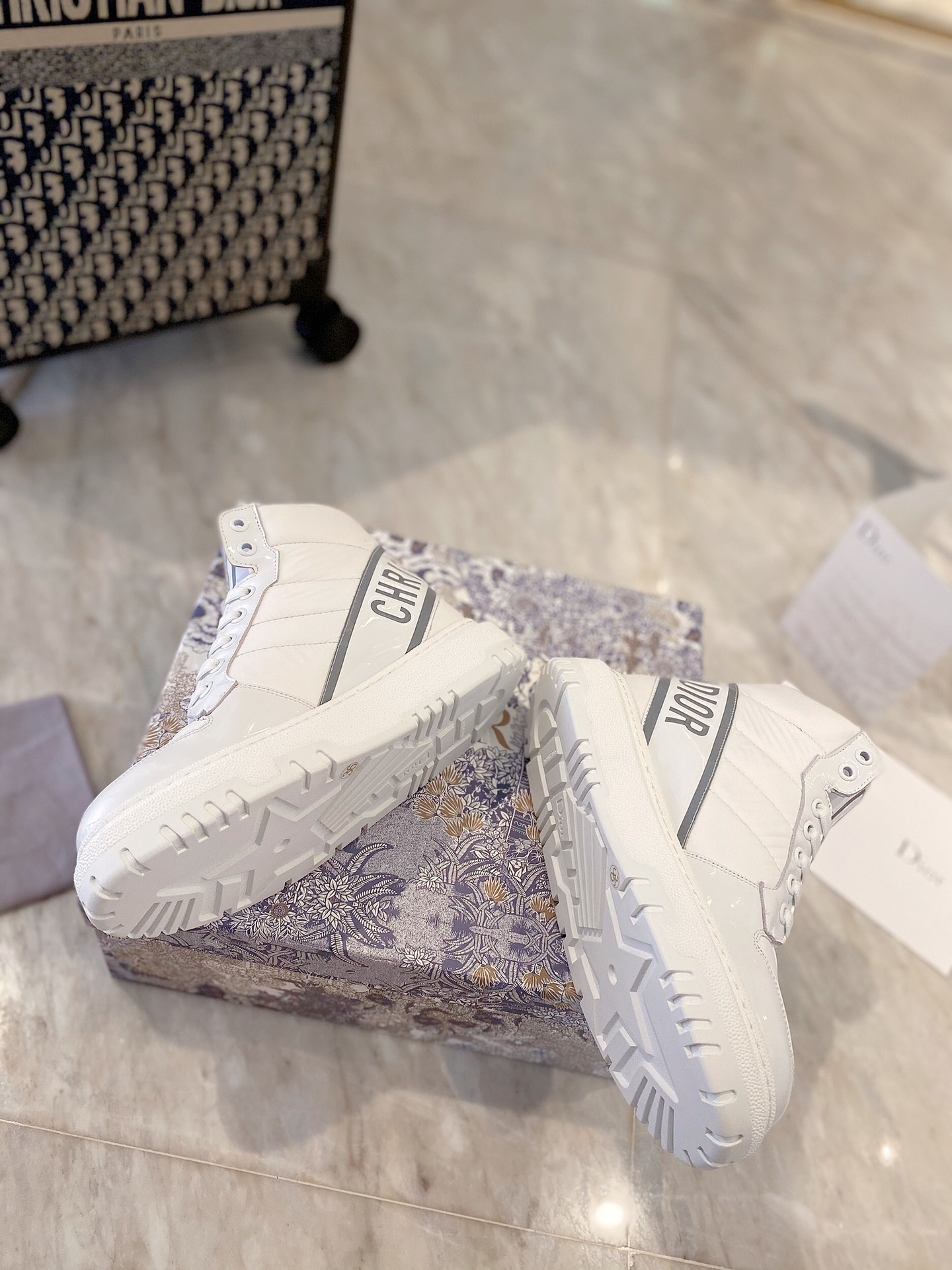 Christian Dior D-Player Patent-Trim White/Silver For Women CD - Soul Replicas