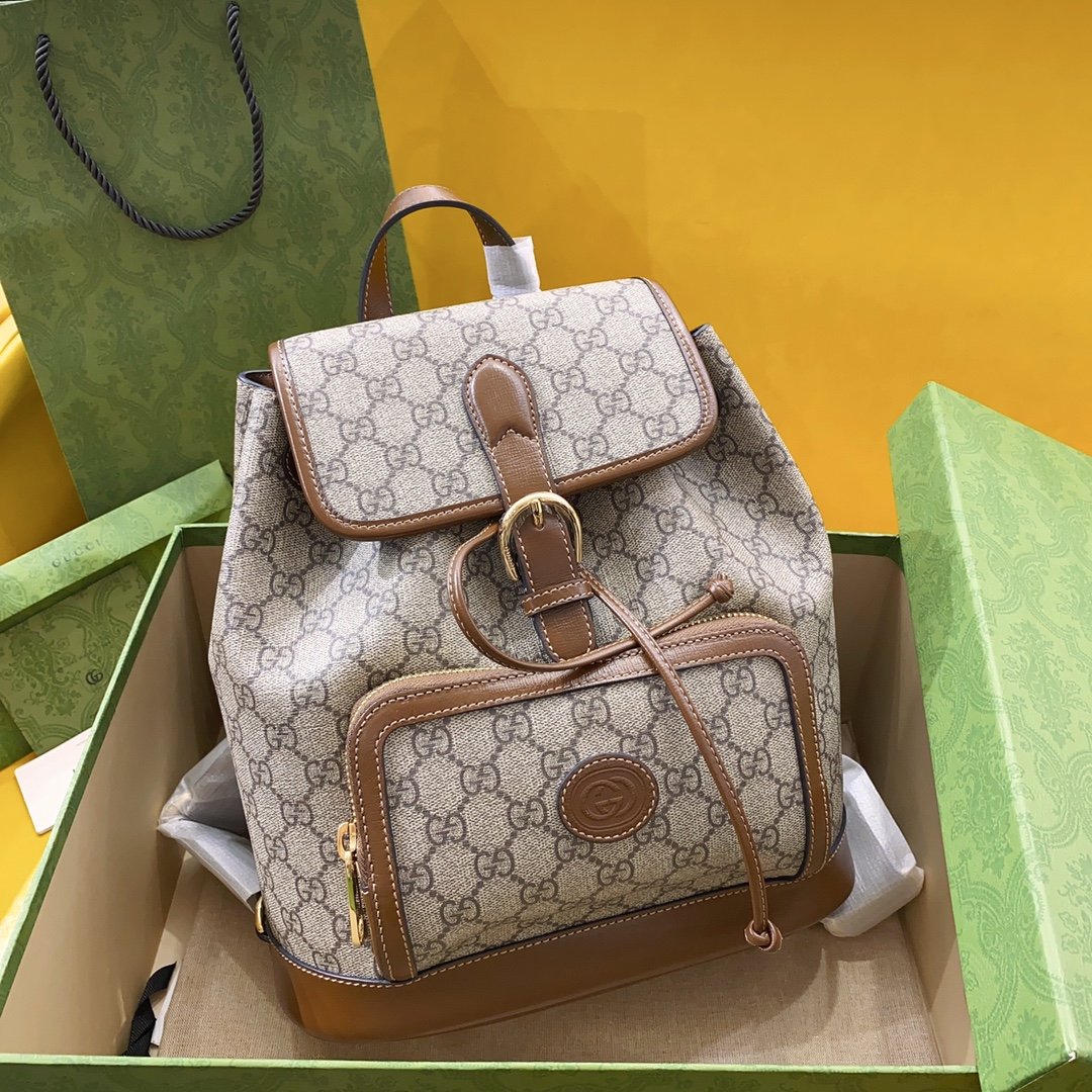Gucci Backpack With Interlocking G Brown For Women. Women-s Bags 11.8in/30cm Gucci ‎ - Soul Replicas
