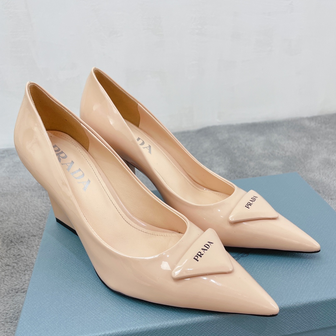Prada Brushed Pumps Beige For Women Prada - Soul Replicas
