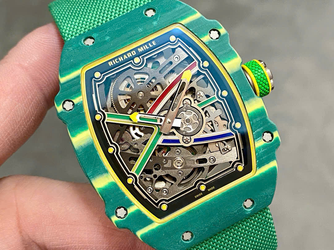Richard Mille RM67-02 Case Green Carbon Refined Super Light 37 Grams 38.7×47.52mm - Soul Replicas