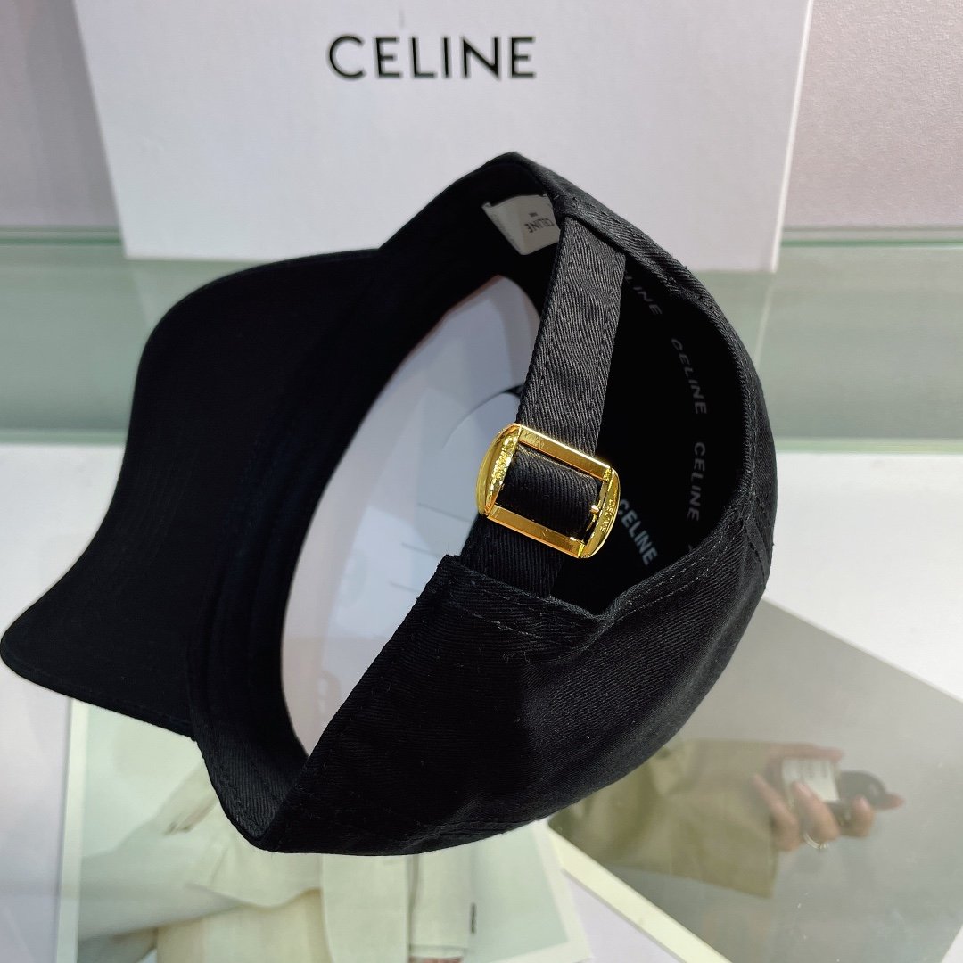Celine Baseball Cap In Cotton Black - Soul Replicas