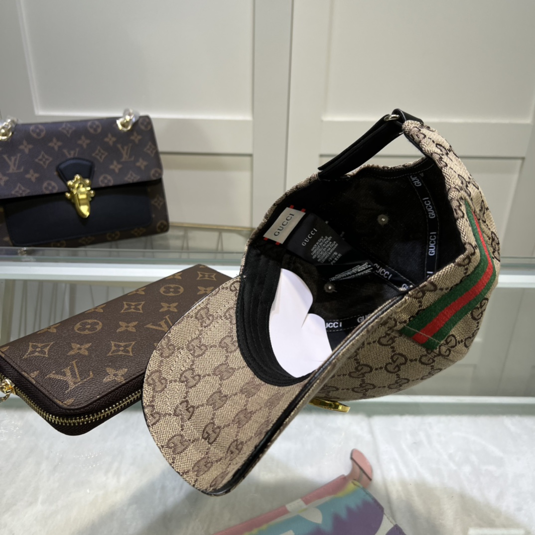 Original Gucci Canvas Baseball Hat With Web Beige Gucci Hat - Soul Replicas