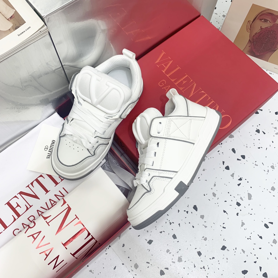 Valentino Garavani Open Skate Sneakers With Patent Band White For Women WS0FB1DXI - Soul Replicas
