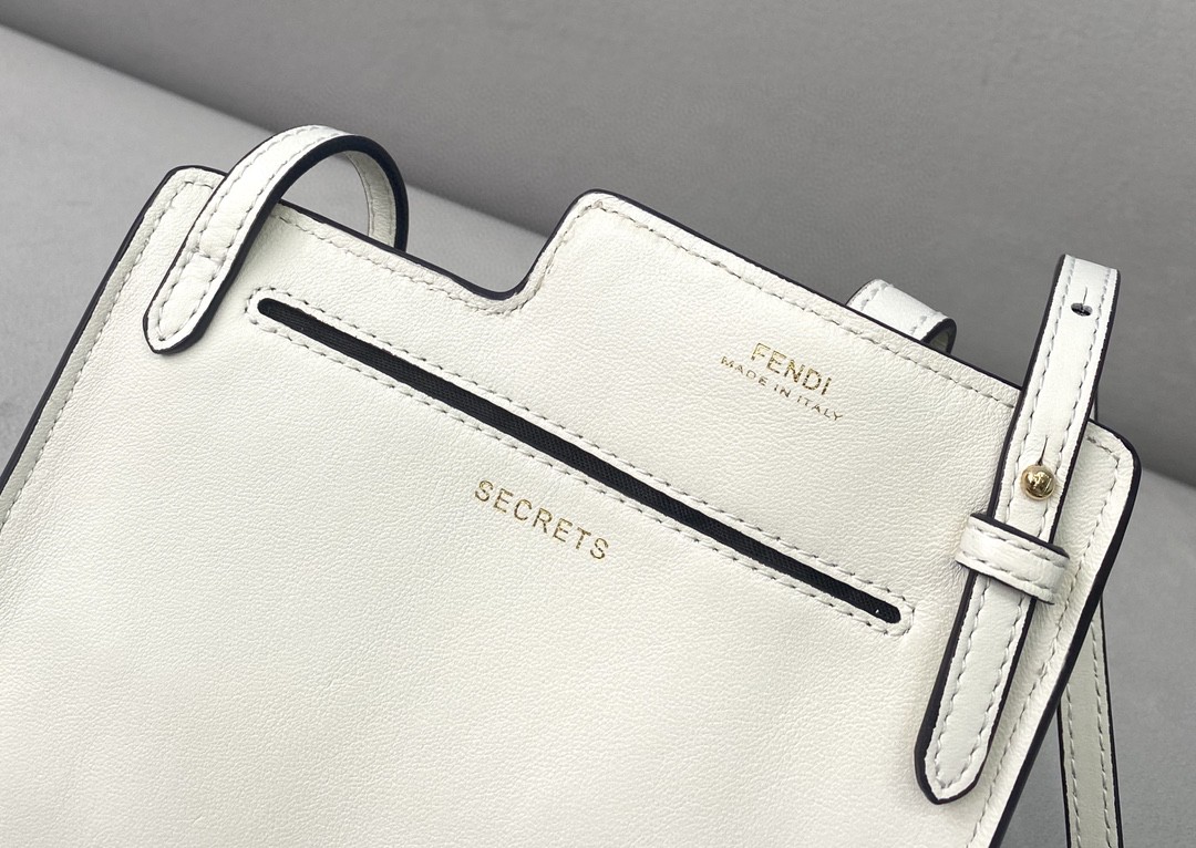 Fendi Bustine 2 Pockets Mini White Bag For Woman 16cm/6in - Soul Replicas