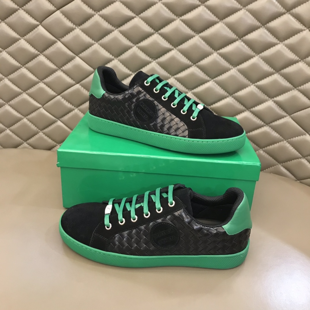 Bottega Veneta Men's With Logo Black Sneakers Black And Green For Men 85024 - Soul Replicas