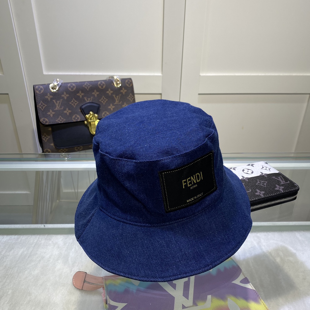 Fendi Denim Bucket Hat Blue Fendi Hat - Soul Replicas