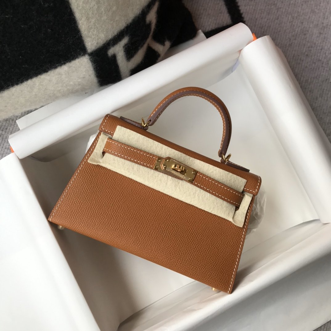 Hermes Mini Kelly 19 Sellier Epsom Brown Bag For Women. Women-s Handbags. Shoulder Bags 7.5in/19cm - Soul Replicas