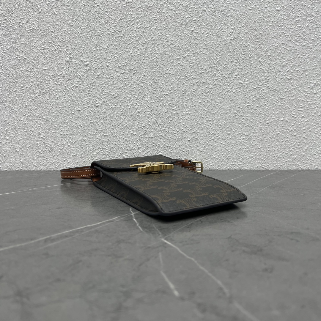 Celine Vertical Mobile Pouch Triomphe Tan For Women 6in/19cm 10j092dqb.04LU - Soul Replicas