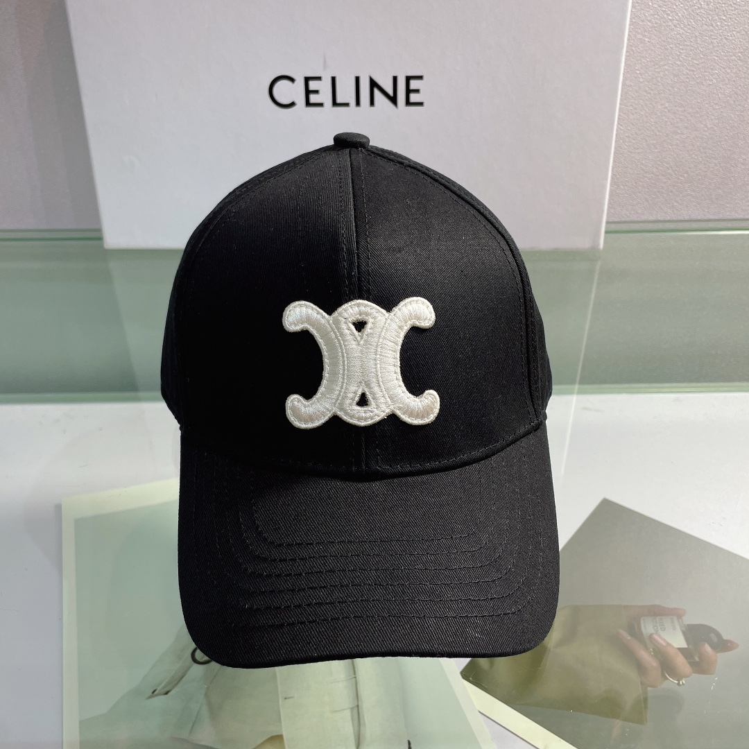 Celine Baseball Cap In Cotton Black - Soul Replicas
