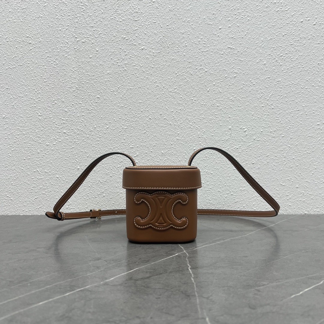 Celine Small Box Cuir Triomphe Brown For Women 4in/11cm 199263DU3.04LU - Soul Replicas