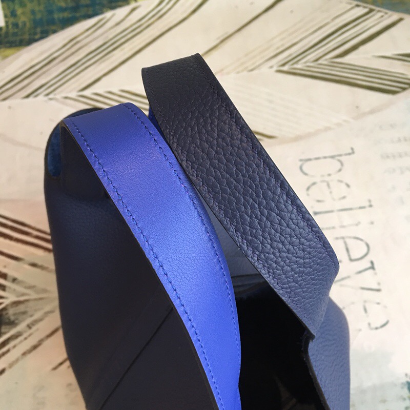 Hermes Picotin Lock 18 Dark Blue Clemence Palladium Hardware For Women 7.5in/19cm - Soul Replicas