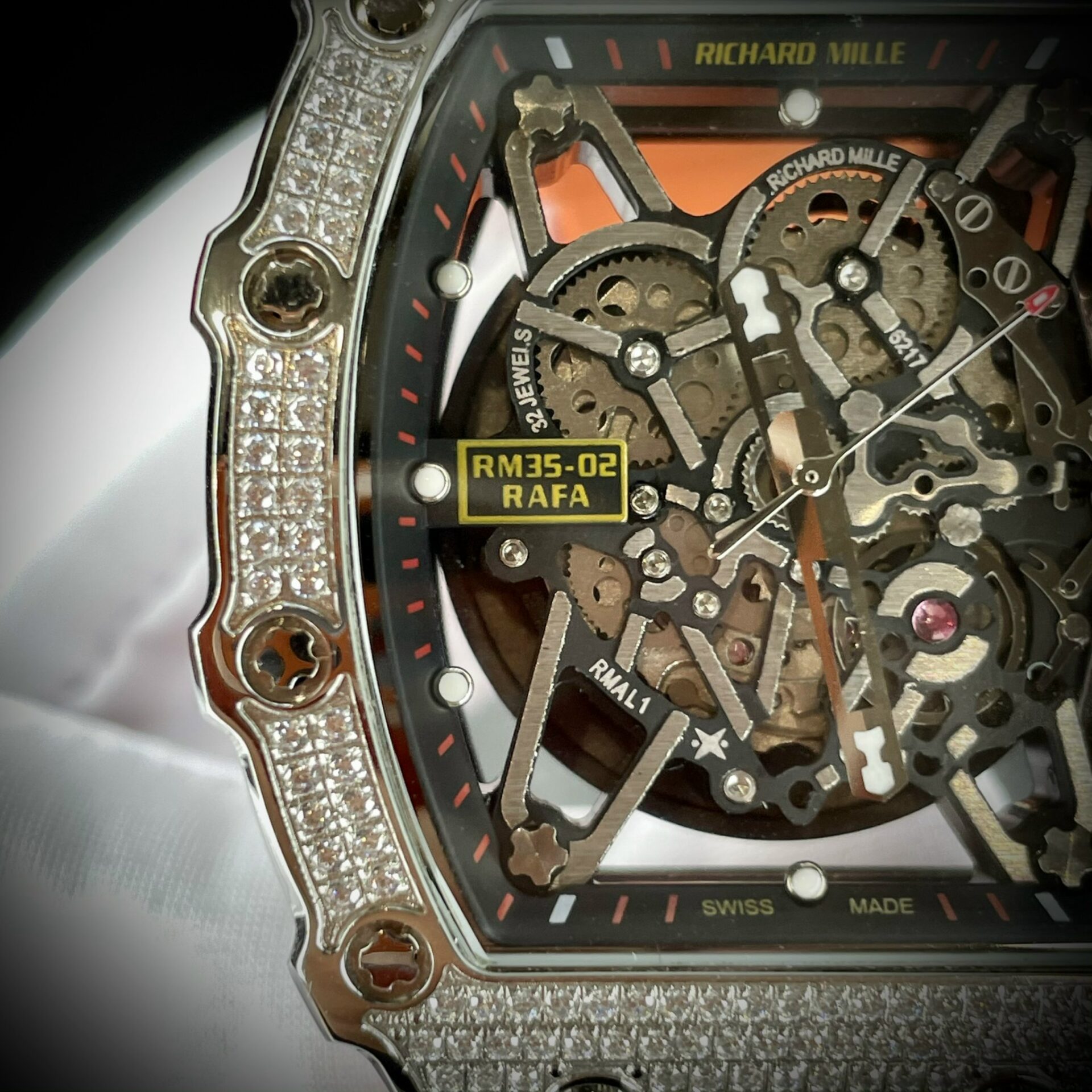 Richard Mille RM35-02 Fake Watch Orange Rubber Strap 44mm - Soul Replicas