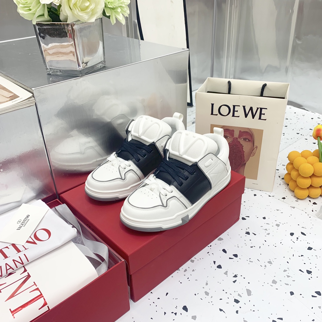 Valentino Garavani Open Skate Sneakers With Patent Band Black For Women WS0FB1DXI - Soul Replicas