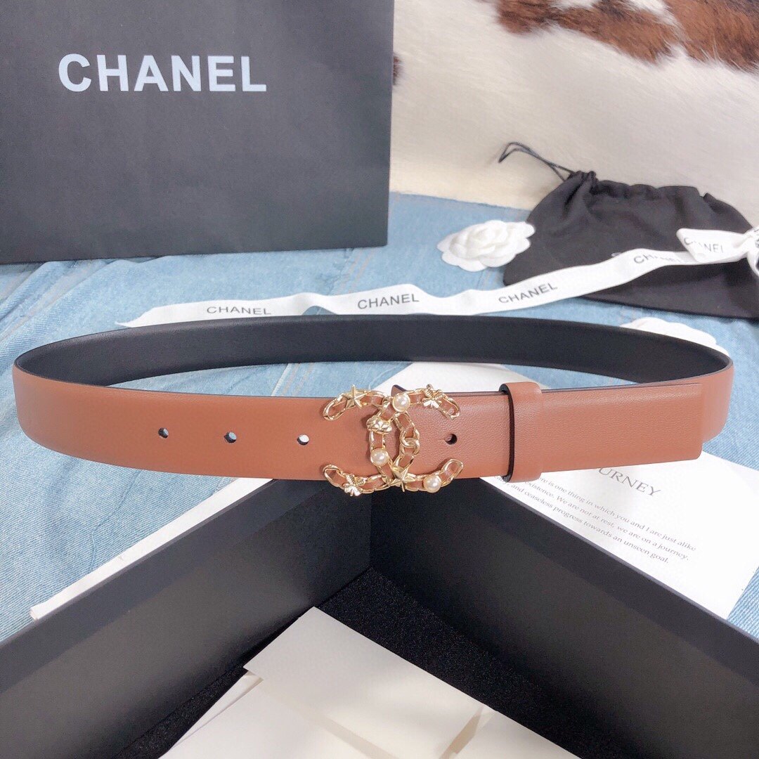 Chanel Belt With Double C Buckle Light Orange Gold Toned Hardware Women Belt - Soul Replicas