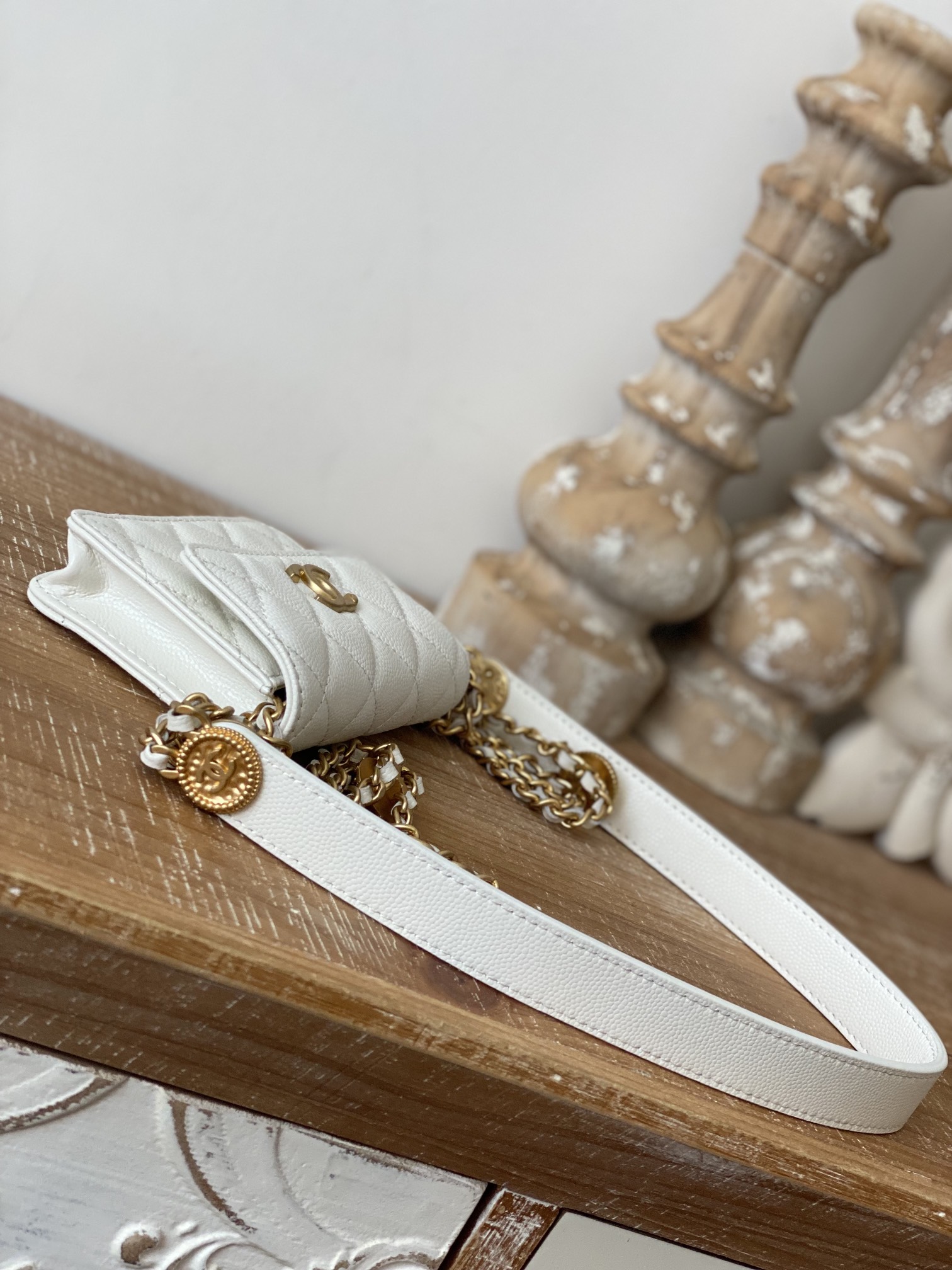 Chanel Clutch With Chain White For Women. Women-s Bags 4.8in/12.3cm - Soul Replicas