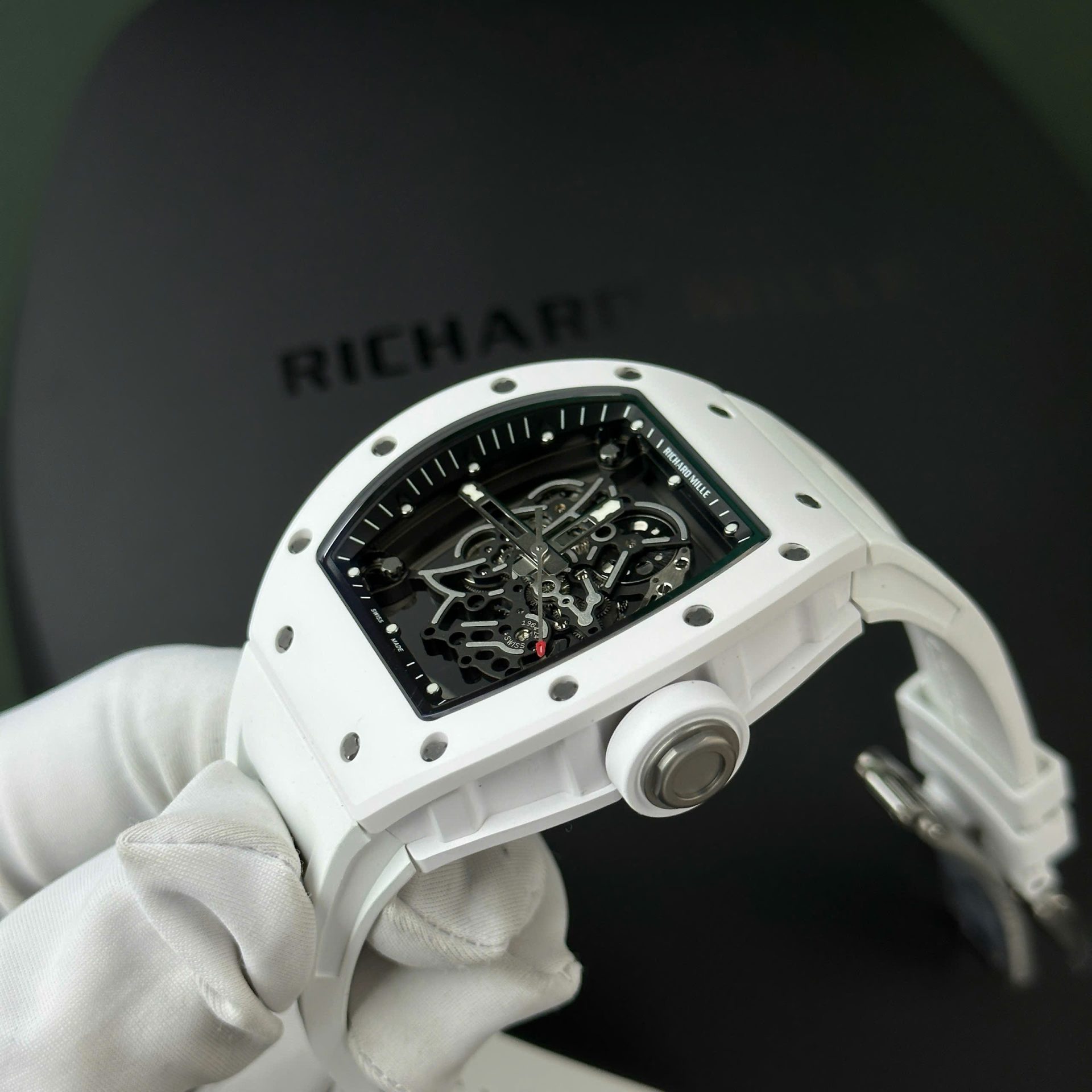 Richard Mille Best Replica Watch RM055 White Ceramic Rubber Strap ZF Factory 45mm - Soul Replicas