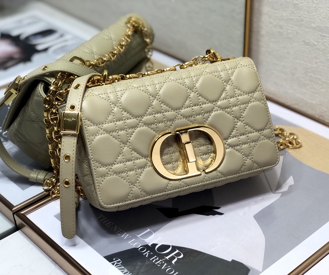 Christian Dior Small Caro Bag Beige For Women 8in/20cm CD M9241UWHC_M39U - Soul Replicas