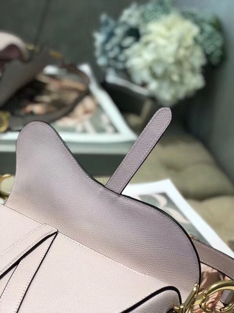 Christian Dior Saddle Bag Grained Canvas Light Pink For Women 19.5cm/7.6in CD - Soul Replicas