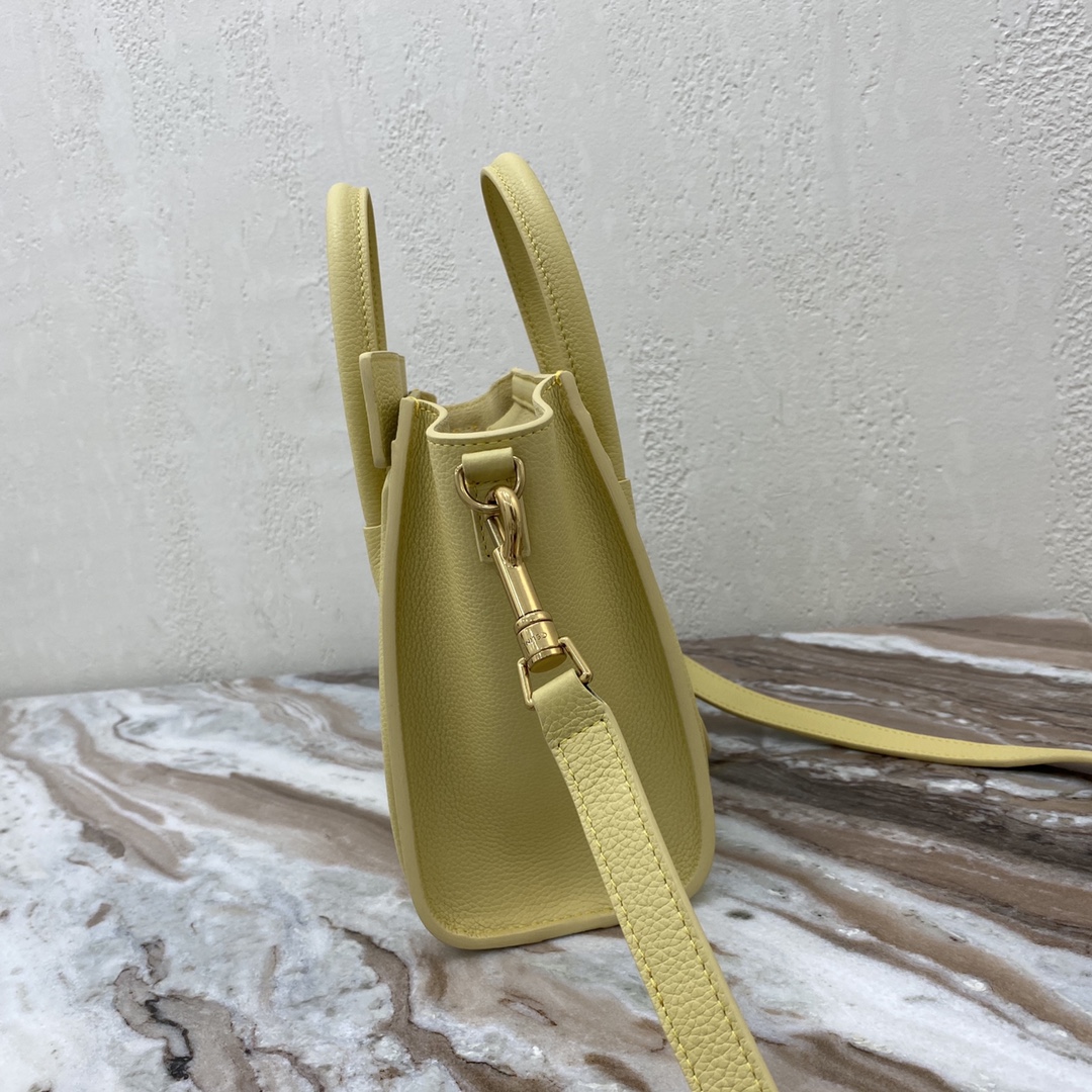 Celine Nano LuGucciage Bag In Drummed Yellow For Women 8in/20cm - Soul Replicas