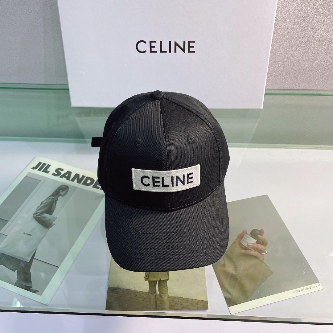 Celine Baseball Cap In Cotton Black - Soul Replicas