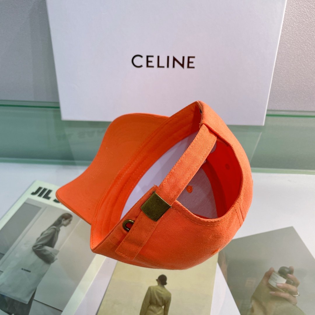 Celine Baseball Cap In Cotton Orange - Soul Replicas
