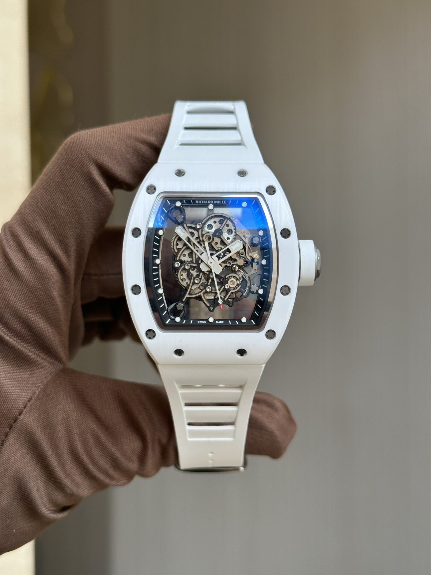 Richard Mille RM055 Bubba Watson Replica Watch Ceramic White Black Dial BBR Factory 45mm - Soul Replicas