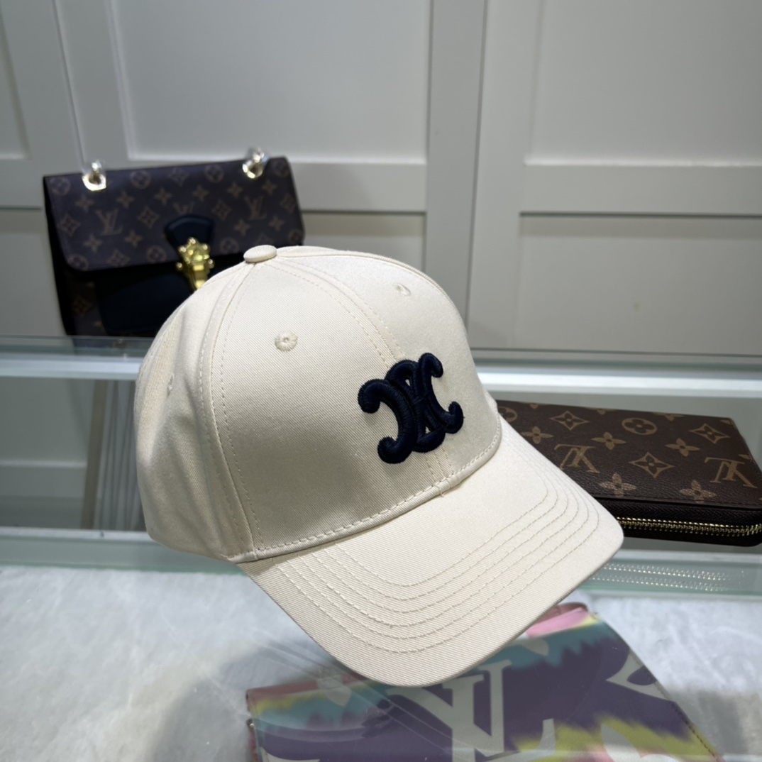 Celine Triomphe Baseball Cap White Celine Cap - Soul Replicas
