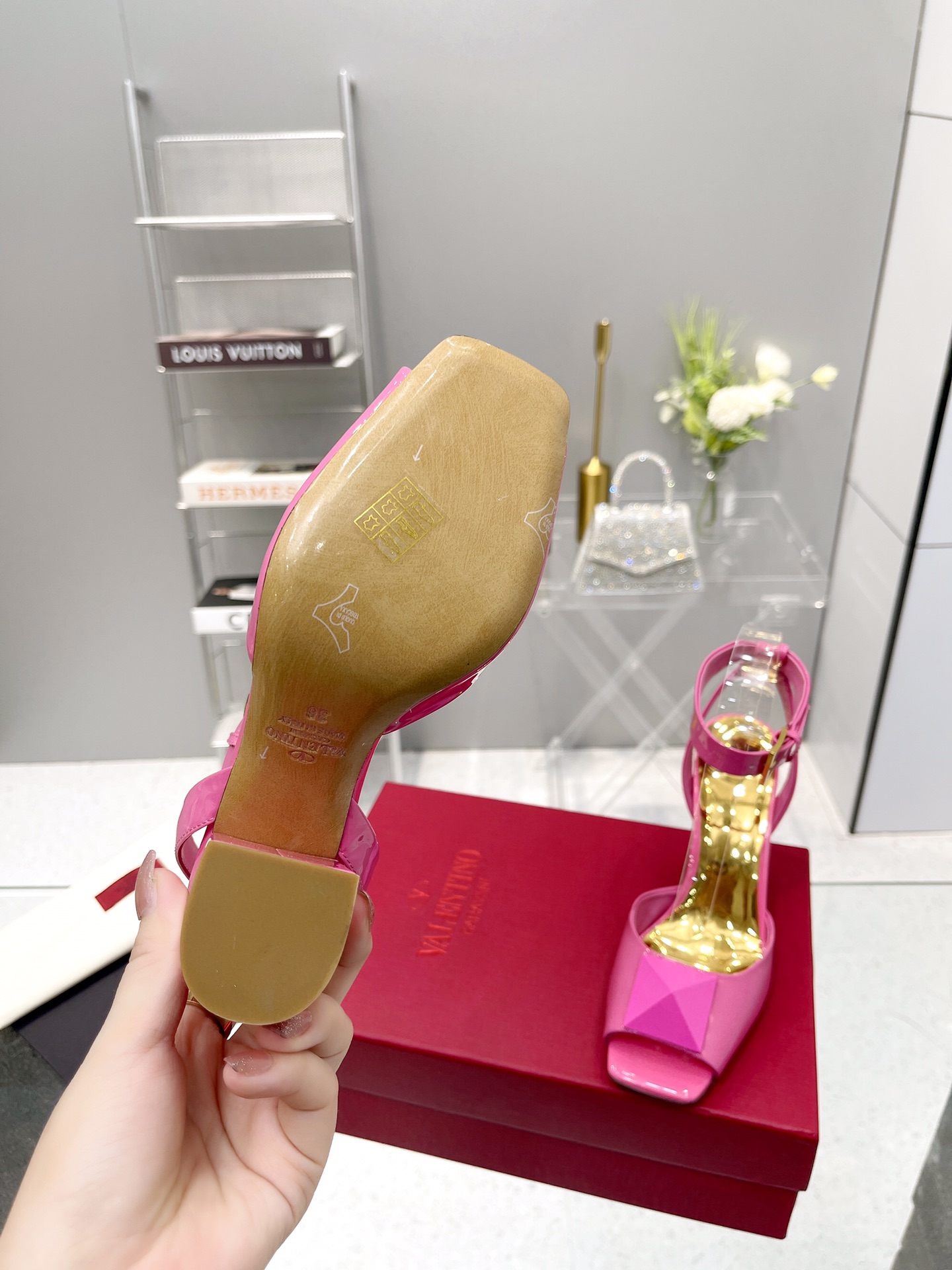 Valentino Garavani One Stud Sandal With Maxi Stud Embellishment Pink For Women XW0S0EI6CYII16 - Soul Replicas