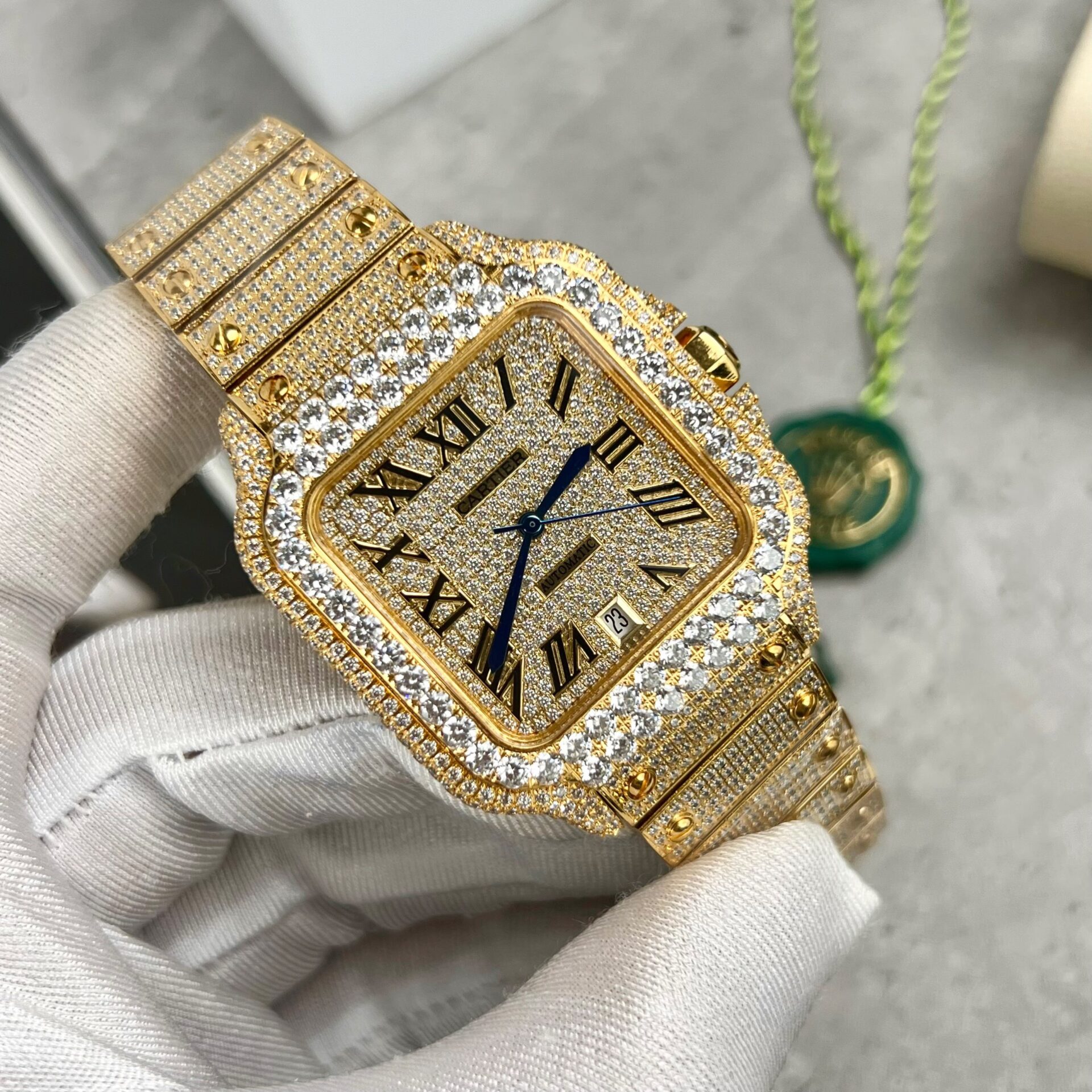 Cartier Santos Replica 1:1 Watch With Stone BV Factory 39.8mm - Soul Replicas