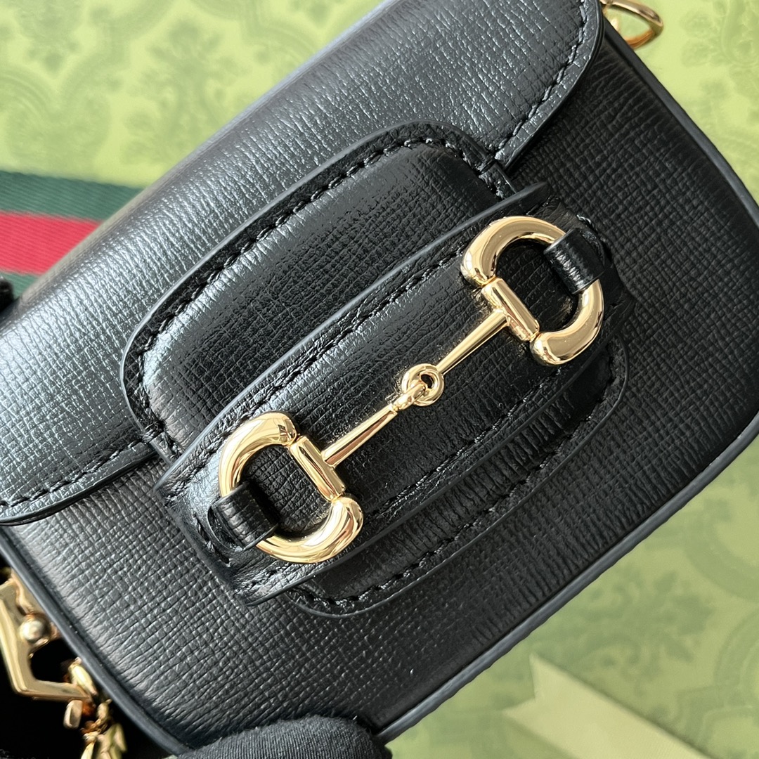 Gucci Horsebit 1955 Strap Wallet Black For Women. Women-s Bags 4.7in/12cm Gucci 699760 18YSG 1060 - Soul Replicas