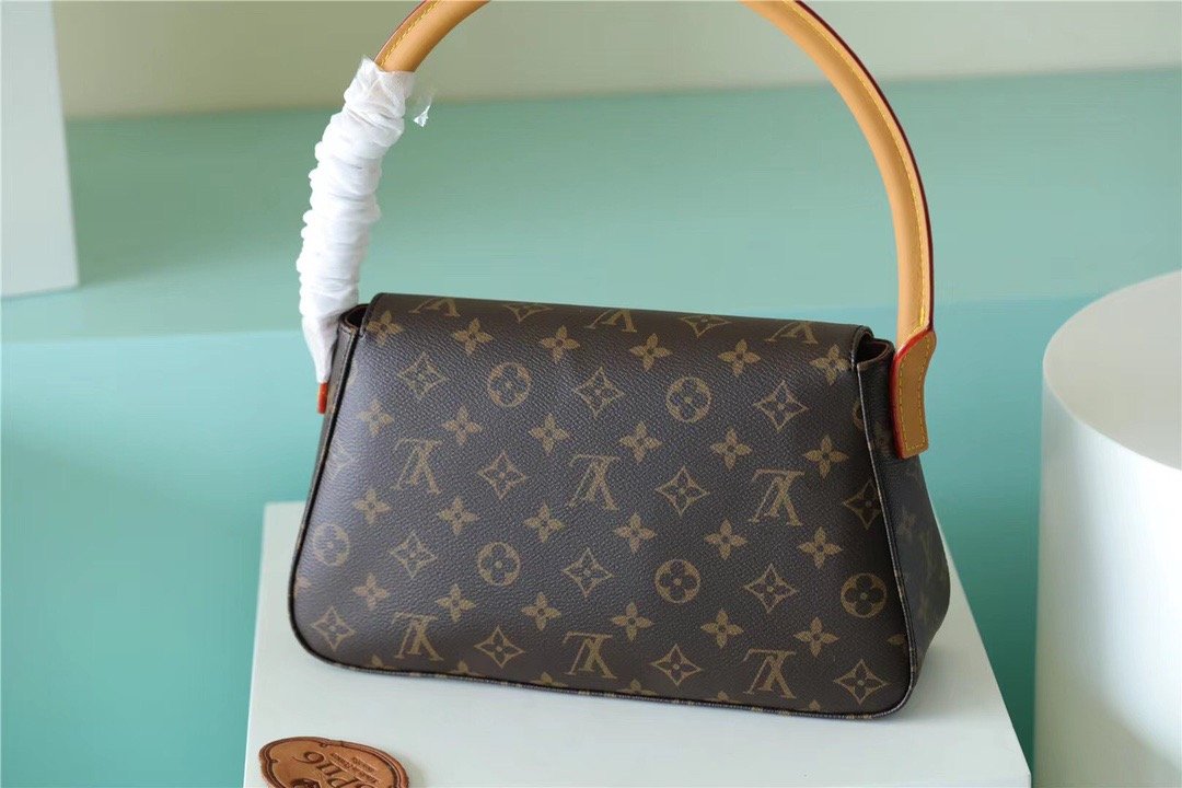 Louis Vuitton Mini Looping Flap Shoulder Bag Monogram For Women 9.4in/24cm Brown LV M51147 - Soul Replicas