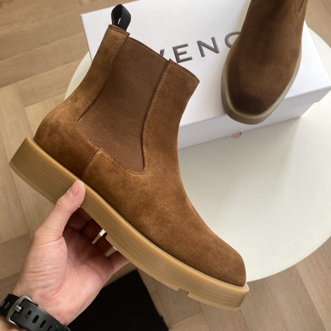 Givenchy Chelsea Boots In Smooth Box Brown For Men GVC - Soul Replicas